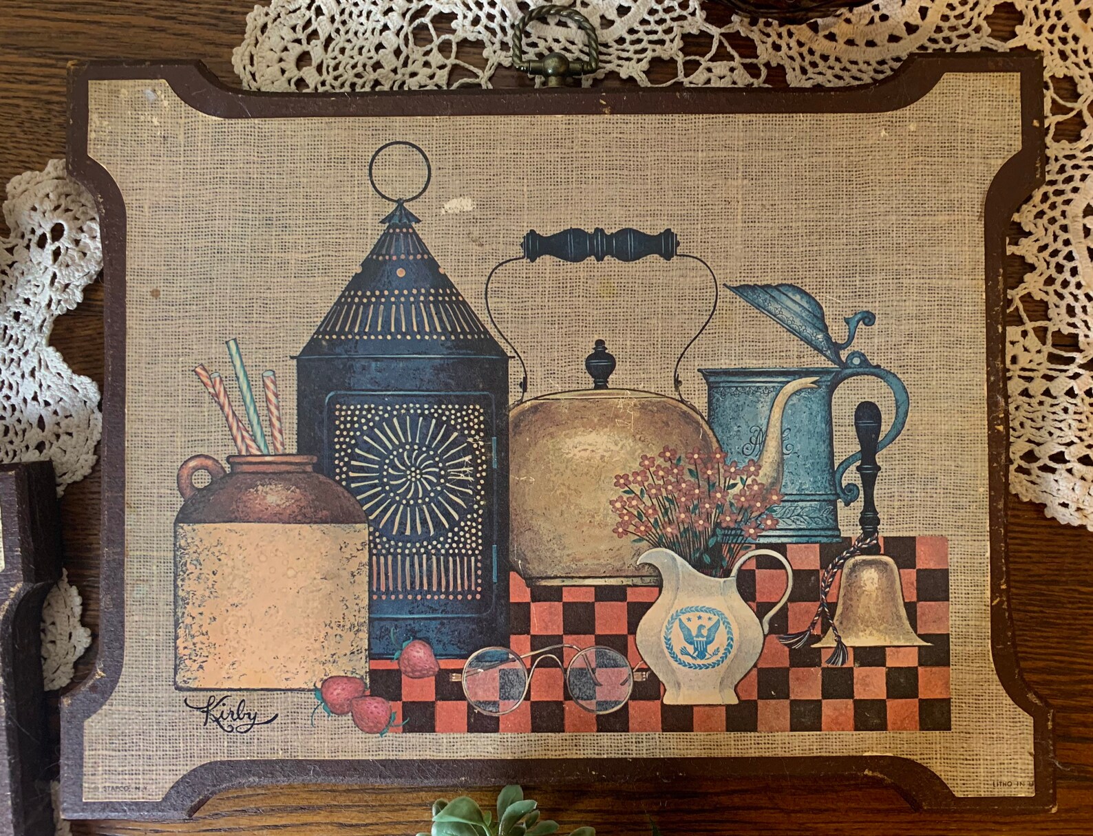 Vintage rustic kitchen wall plaques pair Etsy