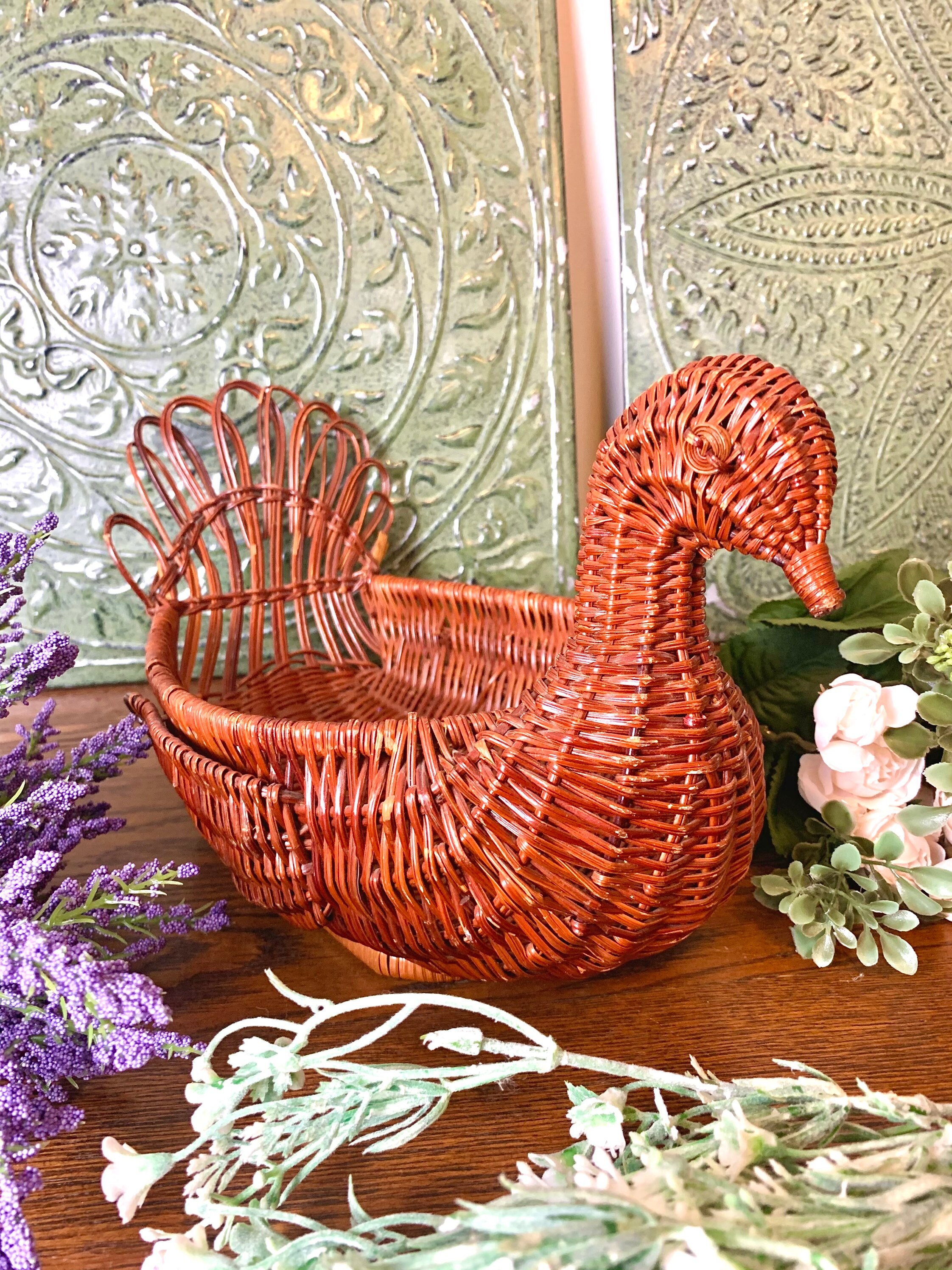 Vintage bird basket Etsy