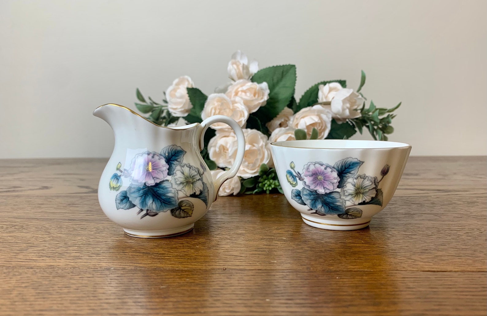 Vintage Royal Worcester Bone China Sugar and Creamer Pair With Etsy