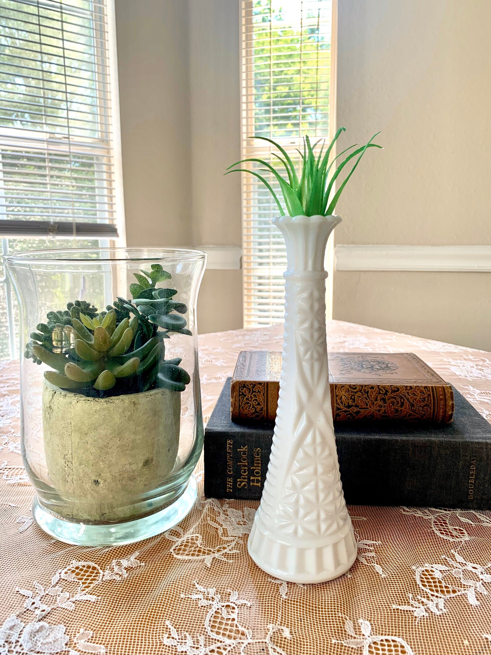 Vintage Milk Glass Flower Vase Etsy