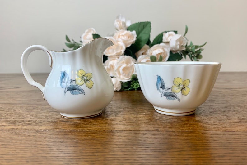Vintage Royal Worcester Bone China Sugar and Creamer Pair With Etsy