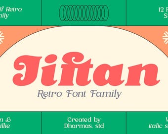 Jiftan Retro Serif Font: Cartoon Variable Font Bundle