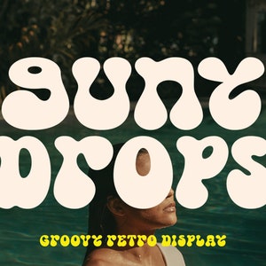 Gunydrops - police Serif rétro, police groove, police hippie, police moderne, polices Cricut, polices Procreate, police Boho, police Canva, police de marque