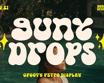 Gunydrops Retro Serif Font: Groovy Hippie Style