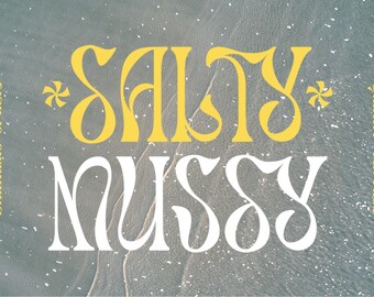 Salty Mussy Font: Psychedelic Vintage Display Font