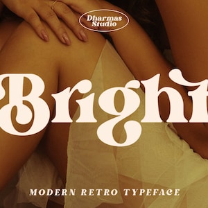 Bright - Modern Retro Font, Procreate Font, Canva Font, Cricut Font, Logo Font, Branding Font, Font Digital, Modern Font, Retro Classic