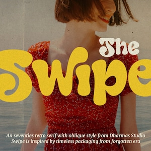 Swipe - Retro Font, Groovy Font, Hippie Font, 70s Font, Cricut Font, Boho Font, Modern Font, Procreate Font, Wedding Font, Farmhouse Font