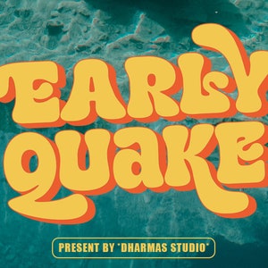 Early Quake - Font, Retro Wavy Font, Fonts Procreate, fonts cricut, 60s, 80s, 90s, vintage, bubble, 70s font