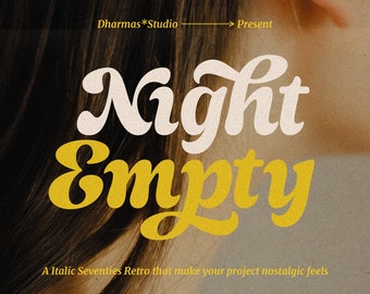Night Empty Retro Serif Font: Groovy Italic Font