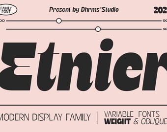 Etnier Modern Sans Serif Font: Retro Variable Font Family