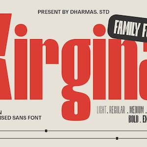 Kirgina Font: Ultra Condensed Sans Serif Typeface