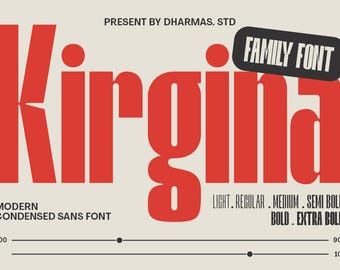 Kirgina Font: Ultra Condensed Sans Serif Typeface
