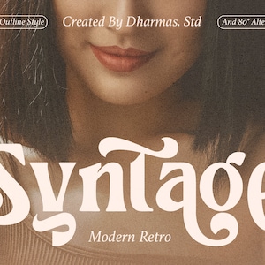 Syntage - Modern Retro Font, Procreate Font, Canva Font, Cricut Font, Logo Font, Branding Font, Font Digital, Modern Font, Retro Classic