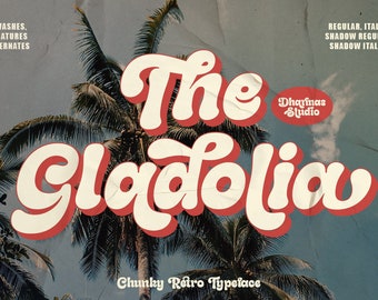 Gladolia Groovy Font: Chunky Retro Typeface