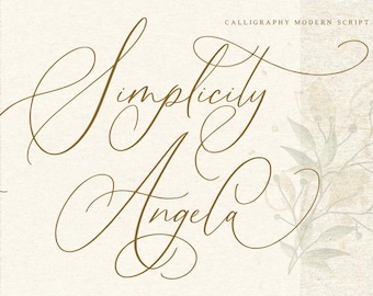 Simplicity Angela Font: Modern Script for Cricut, Wedding, Embroidery