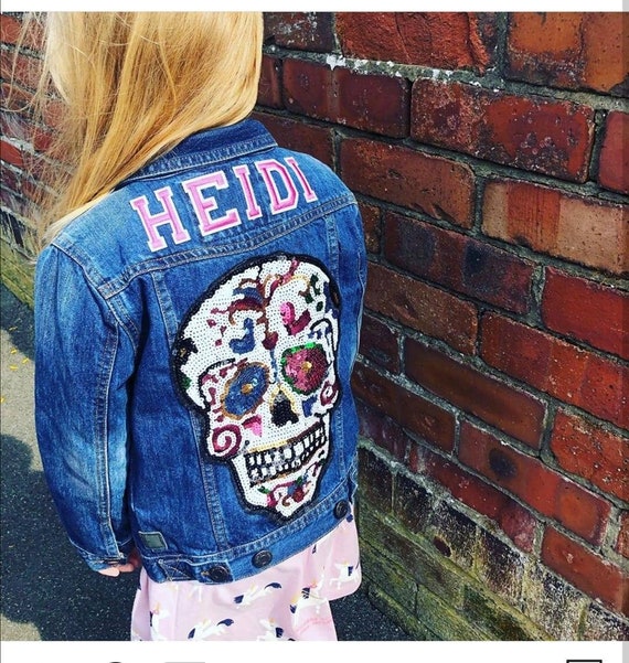 sequin blue jean jacket