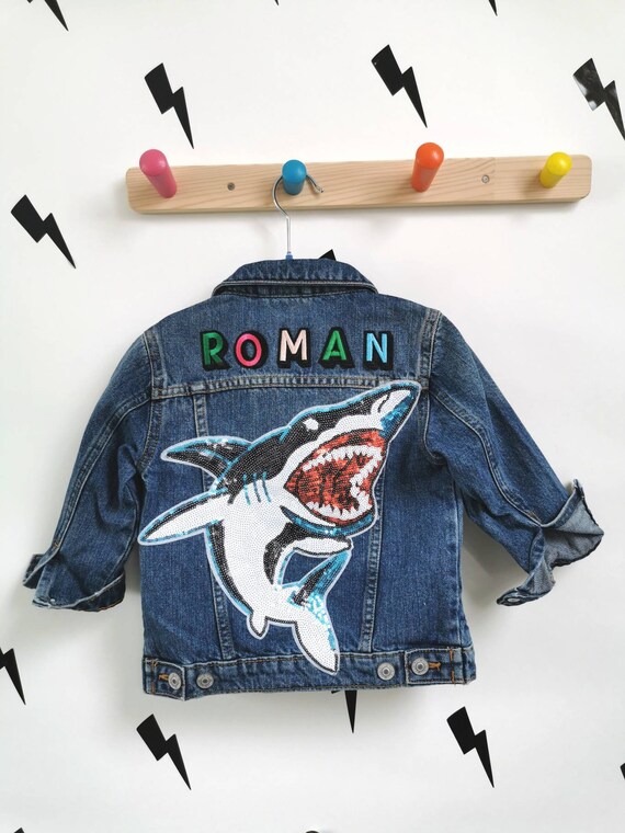 personalised childrens denim jacket