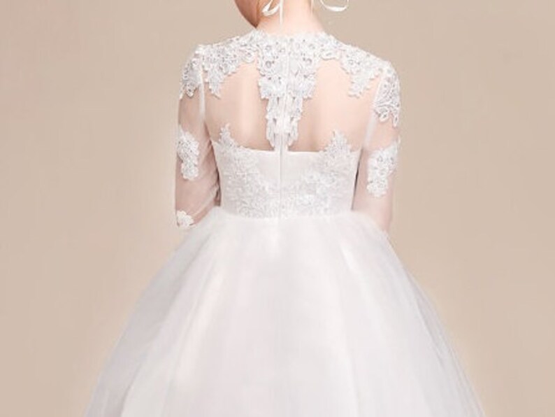 Girl Host/'s Little Dress White Embroidered Lace Girl Dress Children/'s Princess Skirt Girl Flower Dress Performing Dress Full dress
