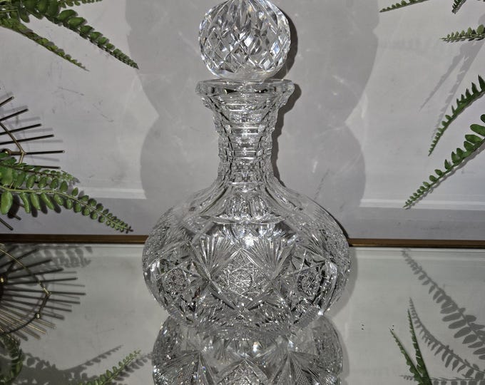 Signed Hawkes American Brilliant Cut Glass Decanter Carafe - Etsy