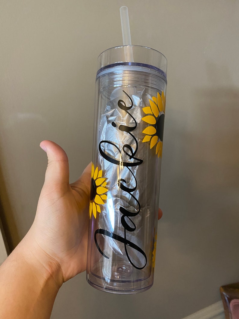 Sunflower cup Acrylic Sunflower Tumbler Sunflower Tumbler
