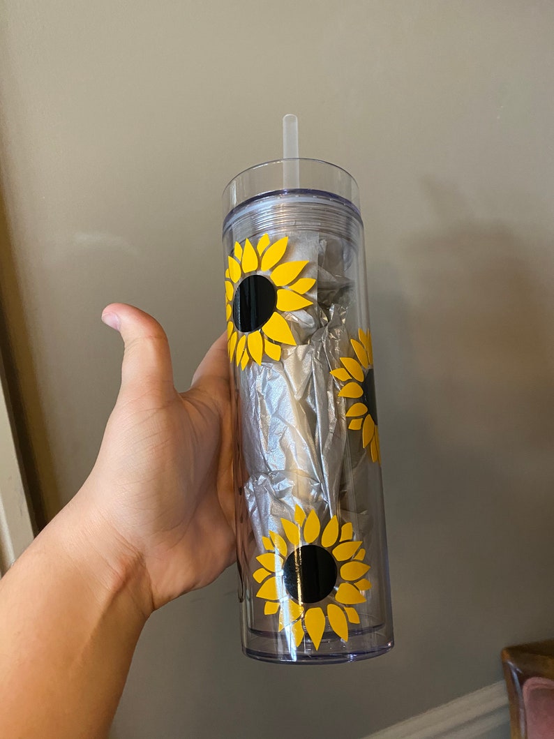Sunflower cup Acrylic Sunflower Tumbler Sunflower Tumbler