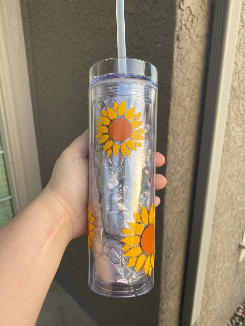 Sunflower cup Acrylic Sunflower Tumbler Sunflower Tumbler