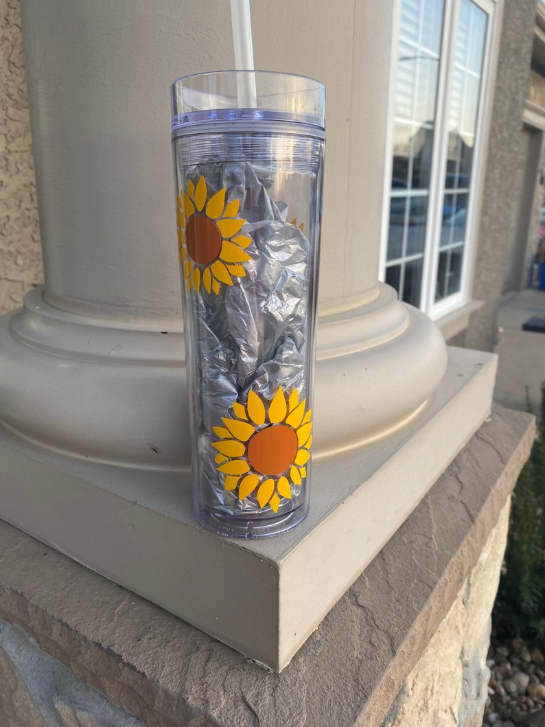 Sunflower cup Acrylic Sunflower Tumbler Sunflower Tumbler