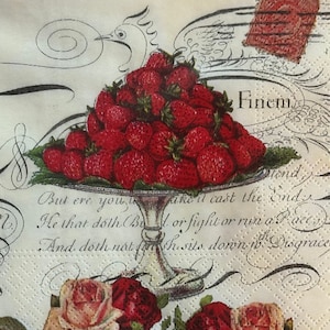 Tovagliolo individuale ~ Fragole e rose