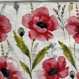 Individuelle Serviette ~ Pinke Mohnblumen