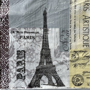 Individual Napkin Eiffel Tower Paris Artistique image 1