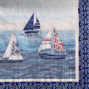 Individuelle Serviette ~ 3 Segelboote