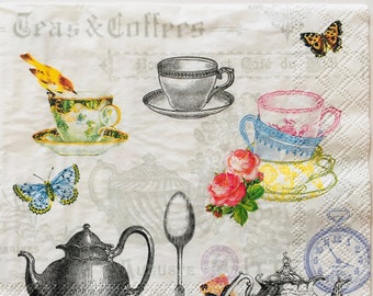 Individual Napkin ~ Vintage Teas & Coffees