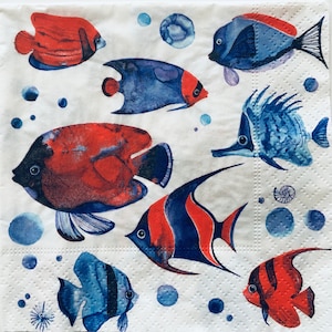 Tovagliolo individuale ~ Pesce rosso e blu