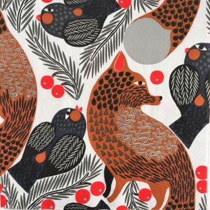 Individueel servet ~ Fox en Black Bird