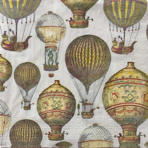 Individueel servet ~ Vintage heteluchtballonnen