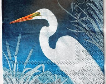 Individual Napkin ~ White Egret1