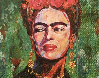 Individual Napkin ~ Frida (Painterly Portrait)
