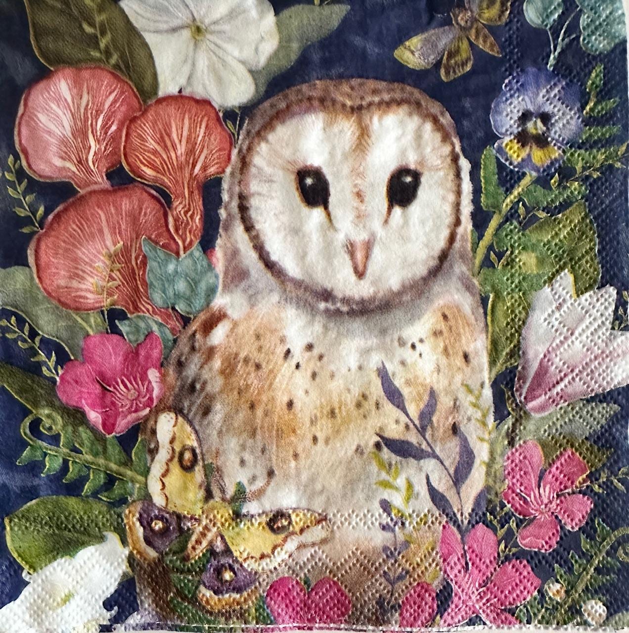 Individual Napkin ~ Barn Owl