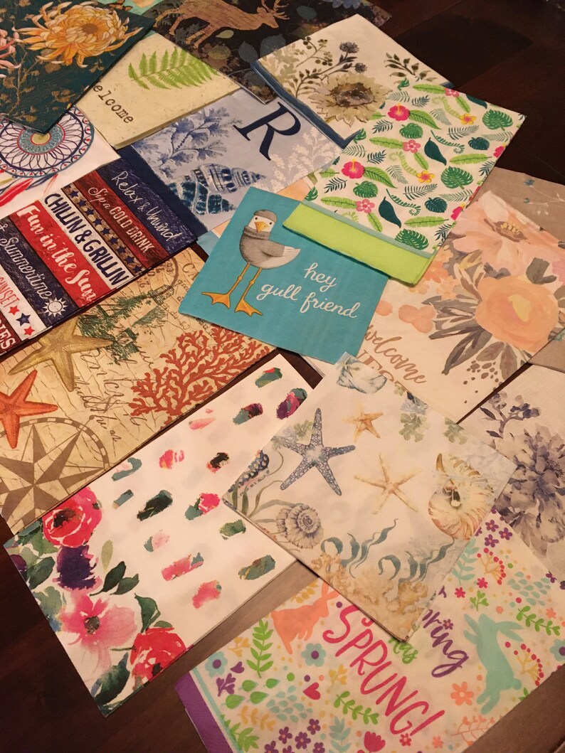 20 Assorted Decorative Napkins Set 2 Etsy