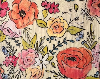 Individuelle Servietten ~ Blumenparty