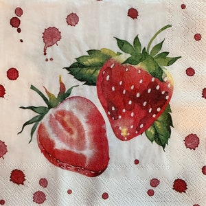 Tovagliolo individuale ~ Fragole dipinte (due misure)