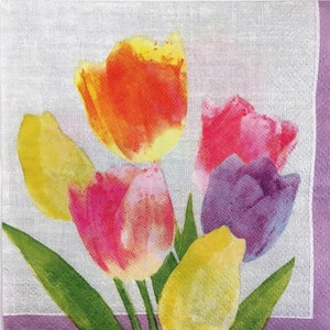 Individuelle Serviette ~ Tulpen (groß & klein erhältlich)