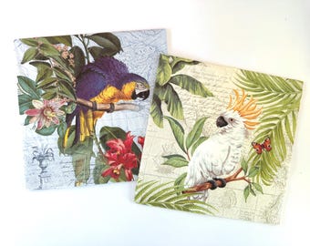 Individual Napkin ~ Exotic Birds (Parrot or Cockatoo)
