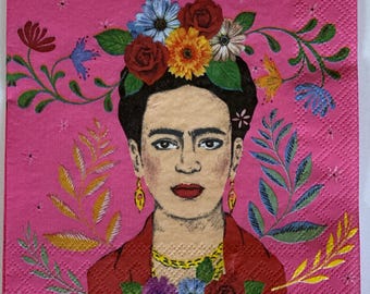 Individuelle Serviette ~ Frida auf Pink