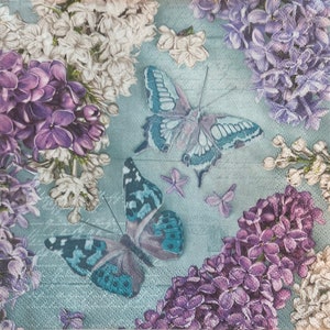 Servilleta individual ~ Mariposas y lilas