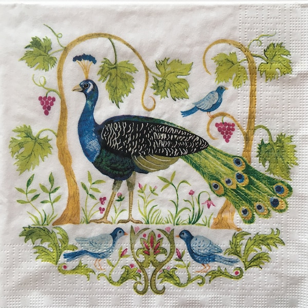Peacock Napkin Etsy