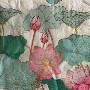 Individual Napkin ~ Water Lilies