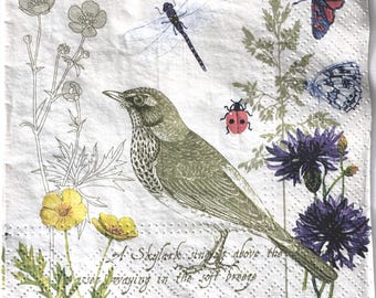 Individual  Napkin ~ A Skylark Singing