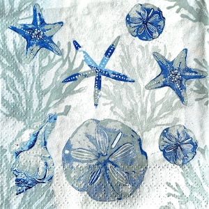 Servilleta individual ~ Estrellas de mar y dólares de arena