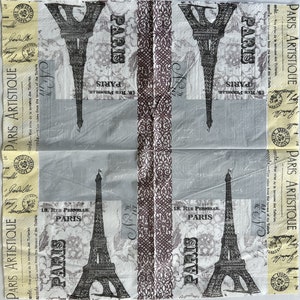 Individual Napkin Eiffel Tower Paris Artistique image 2